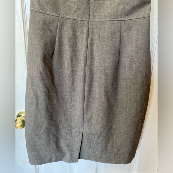 Calvin Klein Women Gray Sheath Mandarin Collar Cap Sleeve Belted Size 12 - Picture 14 of 15